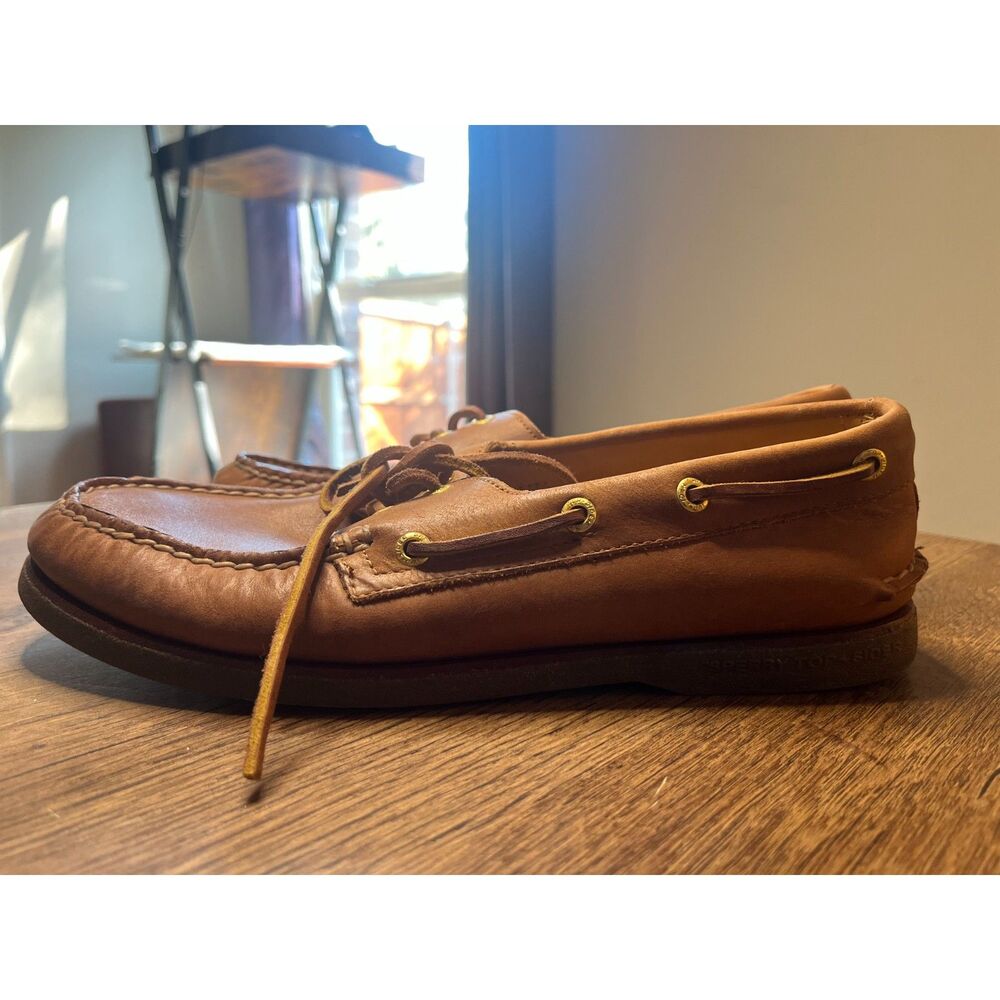 Sperry Top-Sider Gold Cup Authentic Original 2-Eye Boat Shoes Men's 9W Tan